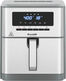 Air Fryer 10 Quart, Large Air Fryer for Families, 6 Cooking Functions AirFryer, 400°F Temp Controls in 5° Increments, Ceramic Coated Nonstick Basket and Crisper Plate, Dishwasher-Safe, 1700W, Grey