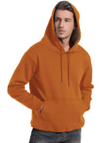 Flygo Men's Casual Fleece Sherpa Lined Hoodie Winter Warm Pullover Hooded Sweatshirt(Black-XL)