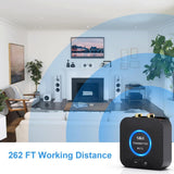 1Mii 2.4GHz Wireless Audio Transmitter Receiver Set for TV, 260Ft/80M Long Range 25ms Low Latency with AUX RCA in/Out,Wireless Audio Adapter for TV PC Powered Speaker Amplifier Soundbar