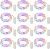 Brightown 12 Pack LED Fairy Lights Battery Operated String Lights - 7ft 20LED Waterproof Silver Wire Firefly Starry Moon Lights for DIY Crafts Wedding Table Centerpieces Party Bedroom Christmas