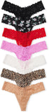 Victoria's Secret Women's Lace Thong Underwear, Panties for Women, Multi Pack (XS-XXL)