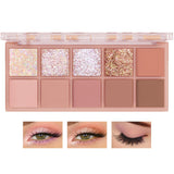 LZYLLS 12 Shades Nude Matte Eyeshadow Palette,Shimmer Naked Eyeshadow Palette,Eye Shadow Palette Natural Flash Waterproof Durable Smoked Professional Makeup Palette With Brush(Matte)