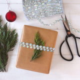 Jishi 99ft Crystal Bead Garland for Christmas Tree Decorations, Iridescent Acrylic Beaded Garland Strand Roll, Hanging Christmas Decorations Indoor Home Decor, String Diamond Beads for Crafts Curtains