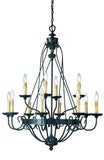 Hampton Bay Glasgow 12-Light Burnt Sienna Hanging Chandelier 12112–029