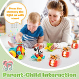 Marstone Baby Toys for 1 2 Year Old Boys and Girls Gifts, Forest Train Car Set for Toddlers 1-2, Push Animal Baby Toys 12-18 Months, Learning Toddler Toys for 1-3 Yr Old Boy Birthday Gift