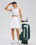 SANTINY 18" Skorts for Women 3 Pockets High Waist Long Athletic Tennis Skirt Golf Skort for Casual Summer Travel