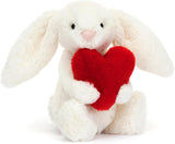Jellycat Bashful Red Love Heart Bunny Stuffed Animal Plush Toy, Medium 12 inches