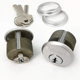 2 Mortise Lock Cylinders 1" for Commercial Store Front Entry Door Adams Rite
