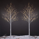 LIGHTSHARE LED Birch Tree Light Set - 4ft, 6ft, 8ft Trees with Warm White Lights - Indoor Outdoor Christmas Wedding Party Decorations (3-Pack)
