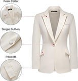 Women's Suit 2 Piece Set Pinstripe Blazer and Bootcut Dressy Pants Set for Work Office Business Outfits