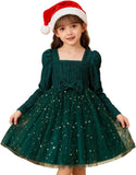 HNXDYY Little Girls Long Sleeve Star Print Knee Length Casual Princess Dress