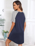 Ekouaer Sleep Shirts for Women Short Sleeve Night Shirts for Sleeping Pullover Nightgown Soft Nightdress S-XXXL