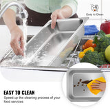 VEVOR 4 Pack Full Size Steam Table Pan,4 Inch Deep, 13L Capacity - Stainless Steel Food Container for Oven, Hotel - Anti-Jam Design