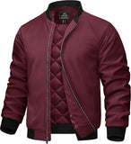 7DAY'S Mens Bomber Jackets Casual Fall Winter Warm Windbreaker Full Zip Windproof Outwear Color-Blocking Coats
