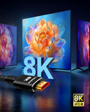 Snowkids 8K Long HDMI Cable 15FT, Non-Slip Nylon Braided, 48Gbps Ultra High-Speed HDMI Cables Cord, 10K 8K@60Hz, 4K@120Hz Compatible for TV/PS-5/X-box/Projector/Sound System & More