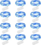 Brightown 12 Pack LED Fairy Lights Battery Operated String Lights - 7ft 20LED Waterproof Silver Wire Firefly Starry Moon Lights for DIY Crafts Wedding Table Centerpieces Party Bedroom Christmas