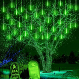 Kwaiffeo Christmas Lights Outdoor, 8 Tubes Meteor Shower Lights LED Snow Falling Icicle Cascading Light for Xmas Tree Wedding Decoration Party, UL Plug, White