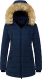 wantdo Women's Warm Winter Coat Heavy Puffer Jacket Parka with Fur Trimmed Hood