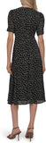 DKNY Women's Short Sleeve Button Front Fit & Flare Midi Dress