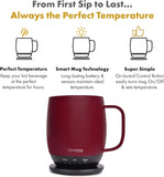 Nextmug - Temperature-Controlled, Self-Heating Coffee Mug (Burgundy - 14 oz.)