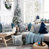 PSDWETS Christmas Pillow Covers 18x18 Set of 4 Christmas Decorations Snowman Deer Tree Winter Holiday Decor Throw Cushion Case for Home Couch