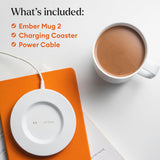 Ember Temperature Control Smart Mug 2, 14 Oz, App-Controlled Heated Coffee Mug with 80 Min Battery Life and Improved Design, White