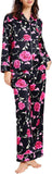 Lonxu Silk Satin Womens Pajama Sets Button Down Sleepwear Loungewear XS~3XL