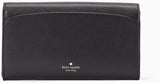 Kate Spade Robyn Small Flap Leather Crossbody Wallet in Black