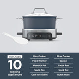 Ninja MC1101 Foodi Everyday Possible Cooker Pro, 8-in-1 Versatility, One-Pot Faster Cooking Replaces 10 Tools, Family-Sized Capacity with Adjustable Temp Control, 6.5 quarts, Midnight Blue