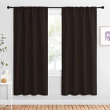 NiceTown Blackout Rod Pocket Curtain Single Panel With Integrated Tiebacks