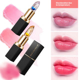 BLUE LOVE Color Changing Flower Lipstick - Hydrating Jelly Lip Balm with Flower, Long-Lasting Moisturizer & Nourishing Lip Gloss (Blue&Gold, 2 Count (Pack of 1))