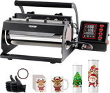 VEVOR Tumbler Heat Press Machine, 11-30oz Mug Press, Heat Up Fast and Even, Tumbler Press with Sublimation Paper, Tape and Gloves, Temp and Time Setting, for Sublimation Tumblers, Cups, Mugs, Black
