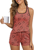 Ekouaer Womens Tank Top Pajama Set Comfy Sleeveless Sleepwear Racerback Cami and Shorts Pjs 2 Piece Summer Loungewear