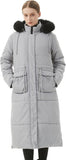 MOERDENG Women's Long Winter Puffer Coat Waterproof Warm Maxi Down Jacket Faux Fur Removable Hood Parka