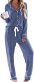 Ekouaer Women's Pajamas Long Sleeve Sleepwear Casual Button Down Loungewear Soft Pjs Set S-XXL