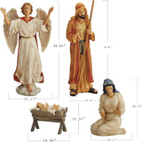 THREE KINGS GIFTS THE ORIGINAL GIFTS OF CHRISTMAS Holy Family and Angel Outdoor Nativity Bundled with Eighty One Inch Tall Stable
