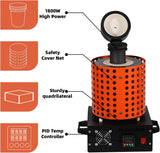 GTE Gold Melting Furnace – 1+3 KG Electric Digital Smelting Kiln Kit, 1800W 2100°F for Gold Silver Copper Aluminum (110V)