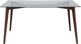 Delacora Parkside 59in Wide Dining Table with Clear Glass Top