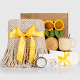 Birthday Gifts for Women, Self Care Gifts Baskets for Women, Get Well Soon Gift Baskets Care Package for Her, Mom, Sister, Best Friend, Wife, Girlfriend, Coworker, Sending Sunshine Sunflower