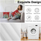 Outdoor Throw Pillow Covers Waterproof Pillow Cases 16x16in, Merry Christmas Tree Gradient Green Decorative Pillow Covers Cushion Cases for Couch Sofa Patio Garden,2 Pack Winter Snowflake on Red