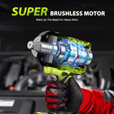 1500 ft-lbs/2000N.m High Torque Impact Wrench, 3/4 To 1/2 Brushless Impact Gun, Cordless 5.0Ah Battery, Fast Charger, Electric Impact Wrench for Heavy-duty Truck RV