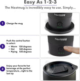 Nextmug Ultra - Temperature-Controlled, Self-Heating Travel Mug (Black - 24 oz.)
