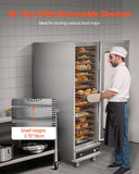 VEVOR Hot Box Food Warmer, 16-Tier Large Concession Warmer with Water Tray, Glass Single-Door and Adjustable Shelves, Stainless Steel Food Warmer Cabinet, Ideal for Storing Pizza, Chicken, Restaurant
