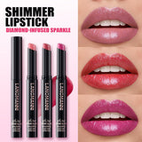Jolilab 10Pcs Set Sparkling Lipstick Lip Gloss Long Lasting Waterproof Moisturizer Lip Balm Glitter Shimmer Metallic, Diamond Shiny Bold Glow Goth Lipstick for Women Girls, Non-sticky