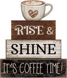 4 Pcs Christmas Table Decor Wooden Hot Cocoa Decoration Christmas Centerpiece Winter Tiered Tray Decor Decorative Red Hot Cocoa Block Signs Gift Farmhouse Xmas Decoration for Home Kitchen