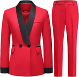 Women's Pants Suit 2 Piece Set Smil Fit Jacket Shawl Sollar Blazer Dress for Women