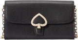 Kate Spade Robyn Small Flap Leather Crossbody Wallet in Black