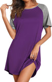 Ekouaer Sleep Shirts for Women Short Sleeve Night Shirts for Sleeping Pullover Nightgown Soft Nightdress S-XXXL