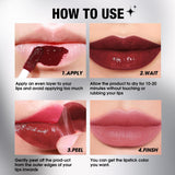 Jolilab Lip Stain Peel Off, Waterproof & Long Lasting, Highly Pigmented for All Skin Types（4Pcs Set）