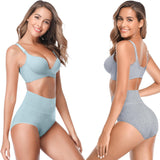 Women's High Waist Cotton Underwear Super Stretchy Briefs Full Coverage Panties Soft Women Panties 5-Pack